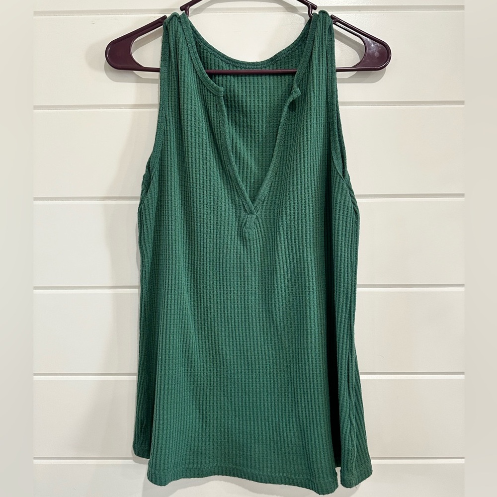 V-Neck Women’s Waffle Knit Shirt